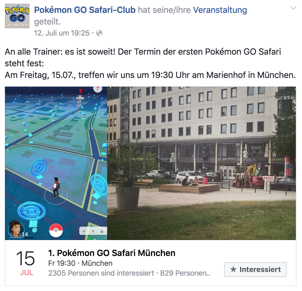 Die erste Pokémon Go Safari München